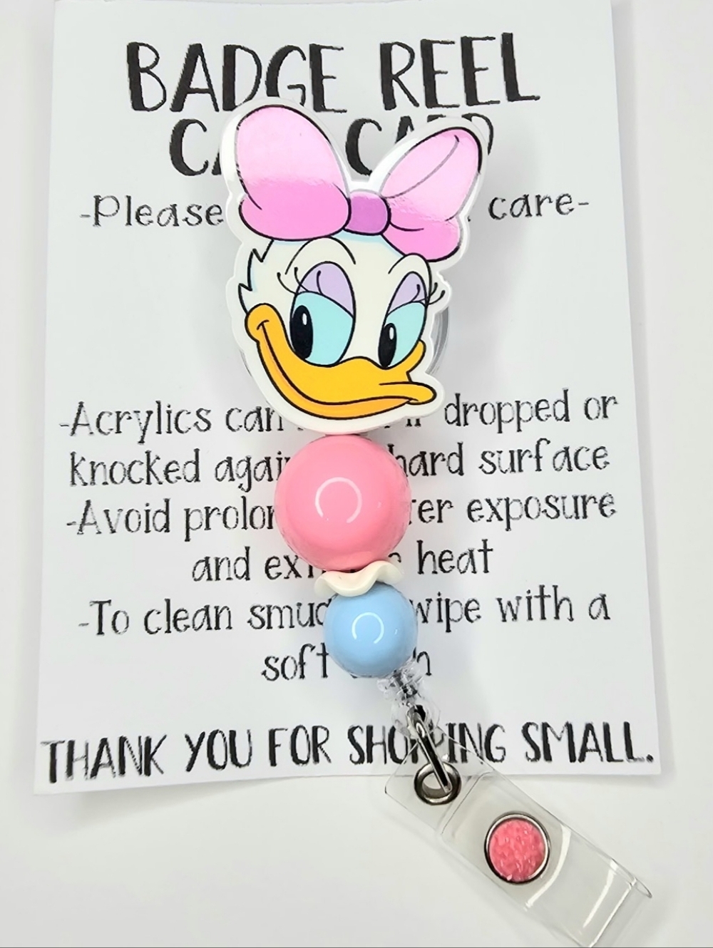 Hand Crafted Disney Daisy Badge Reel